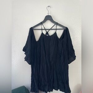 Chic Black Cold Shoulder Blouse